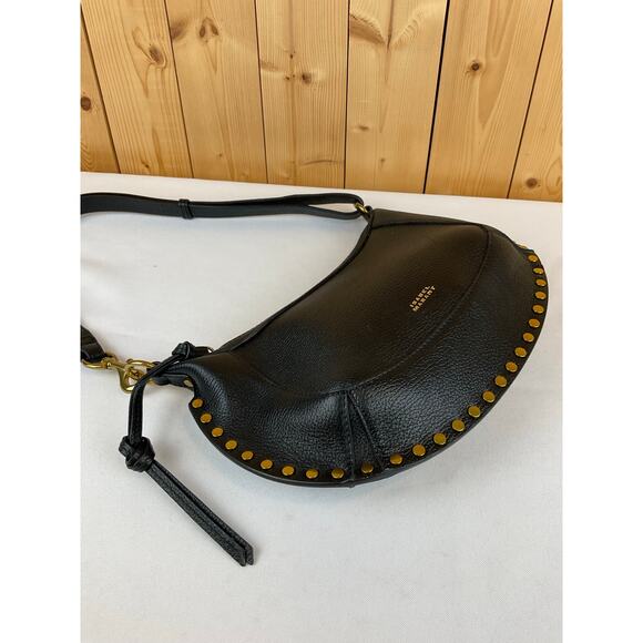 Isabel Marant Oskan Moon Shoulder Bag- Black, about 12 x 7.5 " - Picture 3 of 6